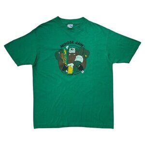 90s Vintage Moose Jaw Sports Bar T-shirt Single Stitch Frisco Colorado Green.
